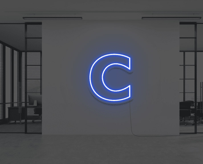 Buchstabe C LED Neonschild für Büro und Geschäft