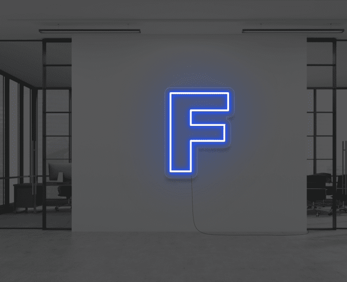 Buchstabe F LED Neonschild für Büro und Arbeitsplatz