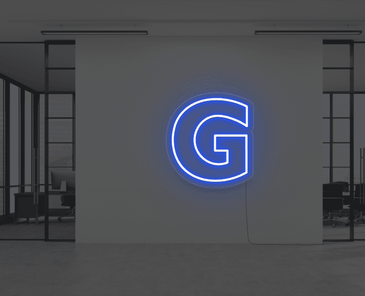 Buchstabe G LED Neonschild für Büro und Arbeitsplatz