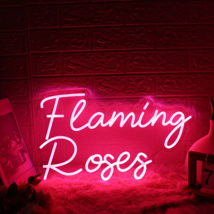 Flaming Roses LED-Neonschild Bar Club