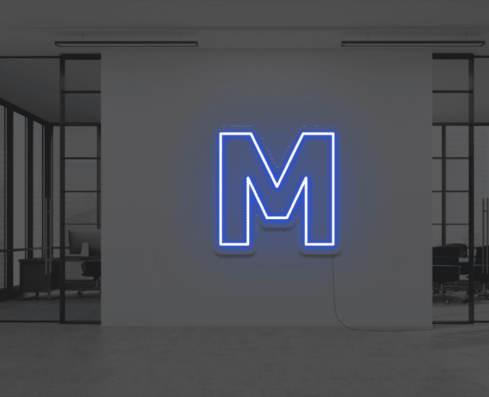 Buchstabe M LED Neonschild für Büro und Wohnzimmer