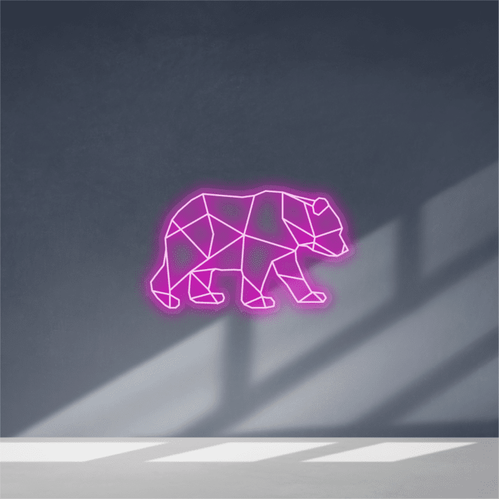 Geometrischer Bär LED-Neonschild Wohnzimmer Büro