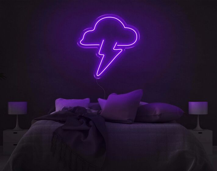 Wolke mit Blitz LED-Neonschild Schlafzimmer Wohnzimmer