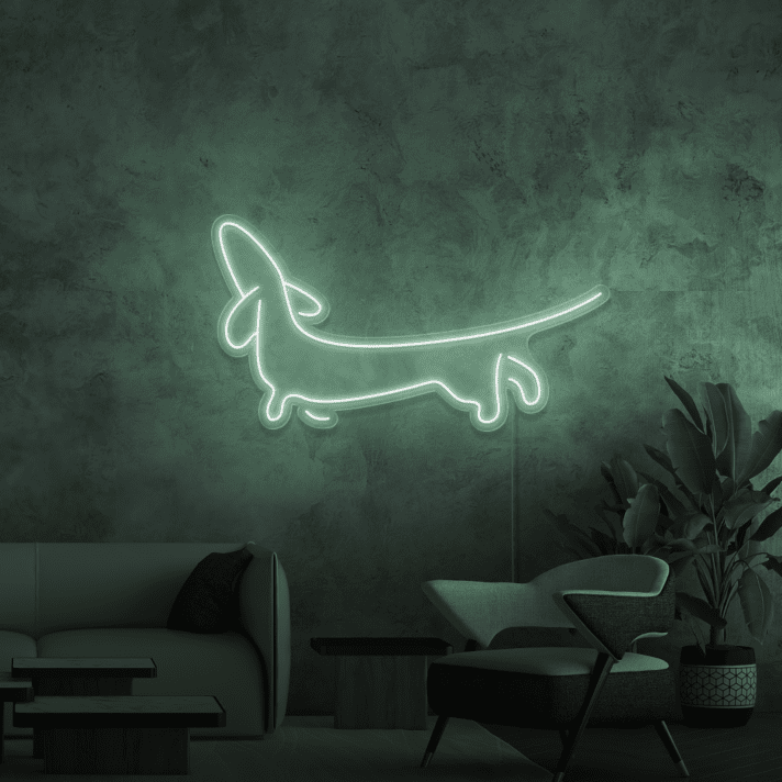 Dackel Silhouette LED-Neonschild Wohnzimmer