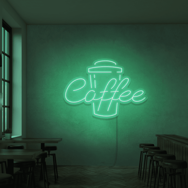 Kaffeebecher LED Neonschild für Café und Küche