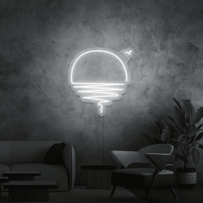 Sonnenuntergang über dem Meer LED-Neonschild Wohnzimmer Lounge