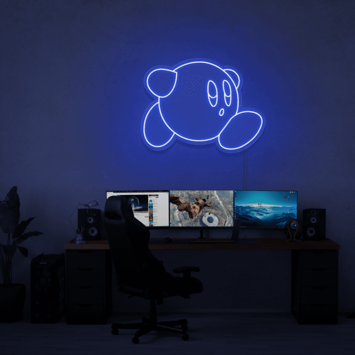 Videospielfigur rund mit Armen und Beinen LED-Neonschild Gaming Zimmer