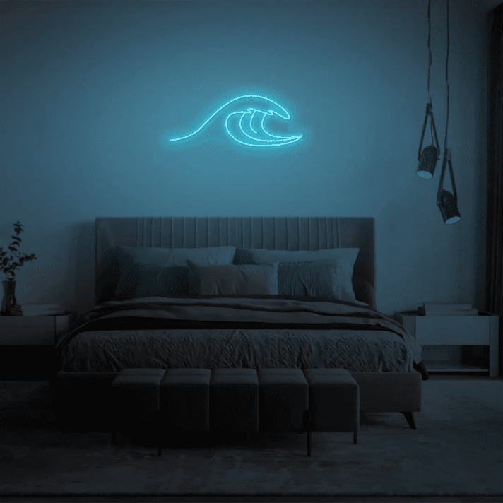 Meereswelle LED-Neonschild Schlafzimmer