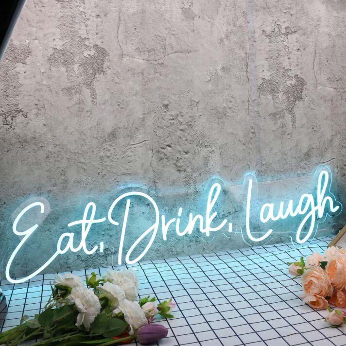 Eat Drink Laugh LED-Neonschild Wohnzimmer Küche