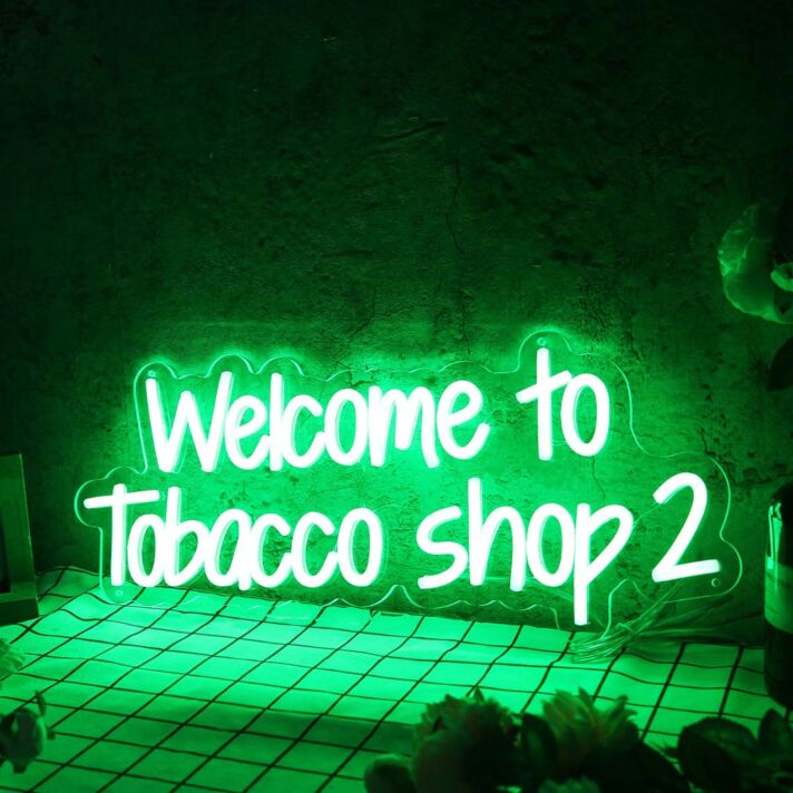 Welcome to Tobacco shop 2 LED-Neonschild für Tabakladen