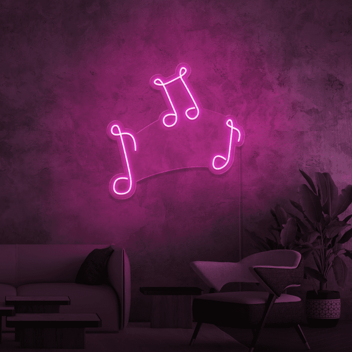 Musiknoten LED-Neonschild für Wohnzimmer oder Musikstudio