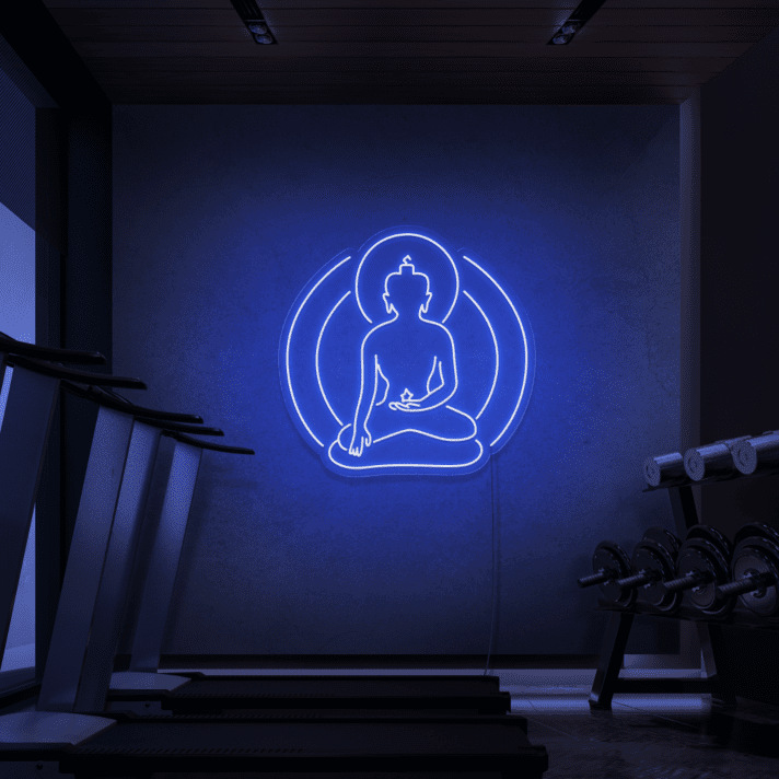 Buddha Silhouette LED-Neonschild für Yoga Studio und Fitnessraum