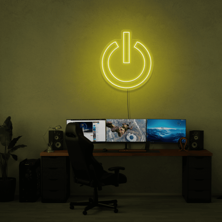 Einschaltzeichen LED-Neonschild für Gaming und Home Office