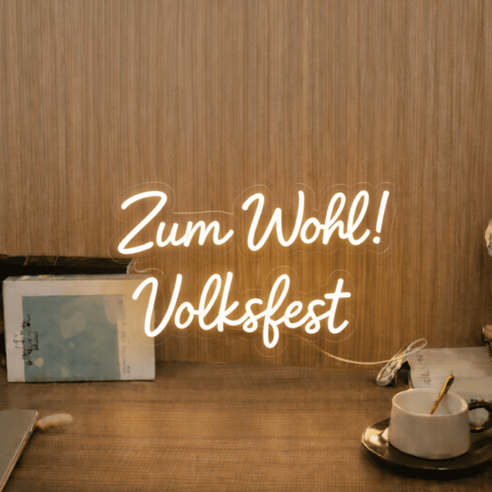 Zum Wohl! Volksfest LED-Neonschild für Bar und Volksfest