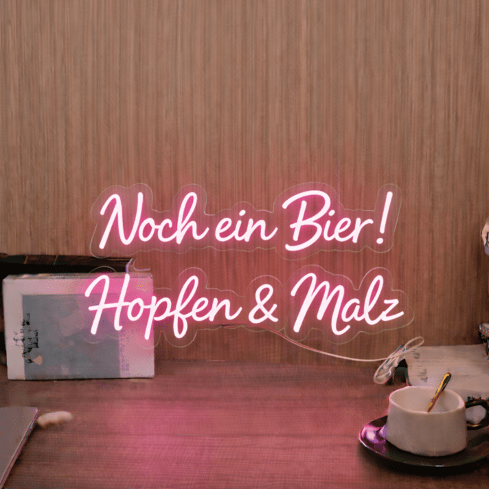Noch ein Bier! Hopfen & Malz LED-Neonschild für Bar und Kneipe