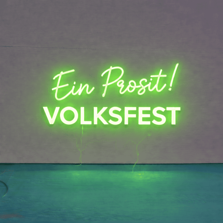 Ein Prosit! VOLKSFEST LED-Neonschild für Volksfest Biergarten