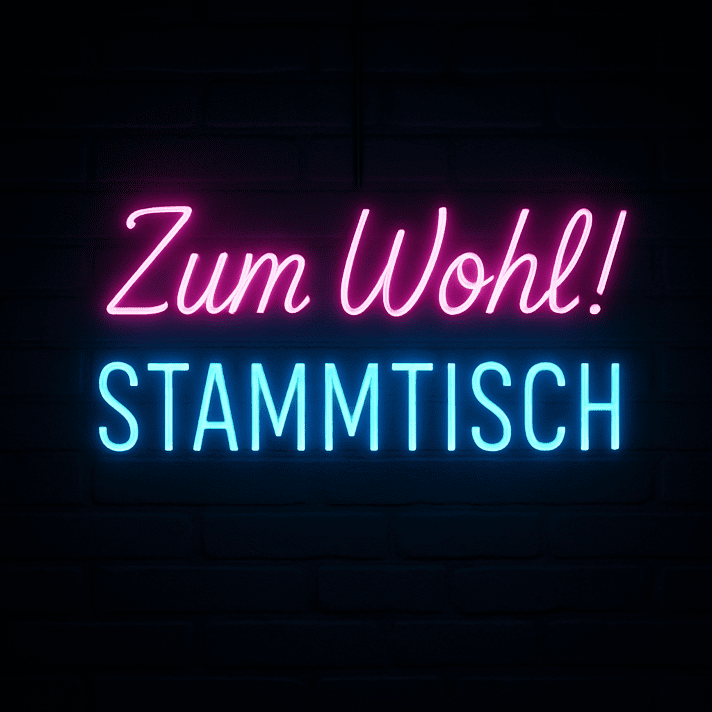 Zum Wohl! STAMMTISCH LED-Neonschild für Bar Kneipe