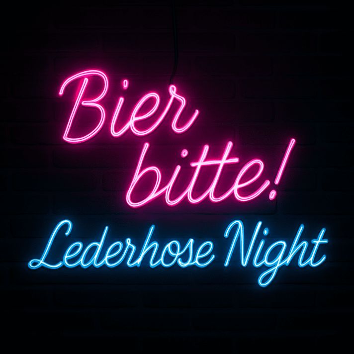 Bier bitte! Lederhose Night LED-Neonschild für Bar Party