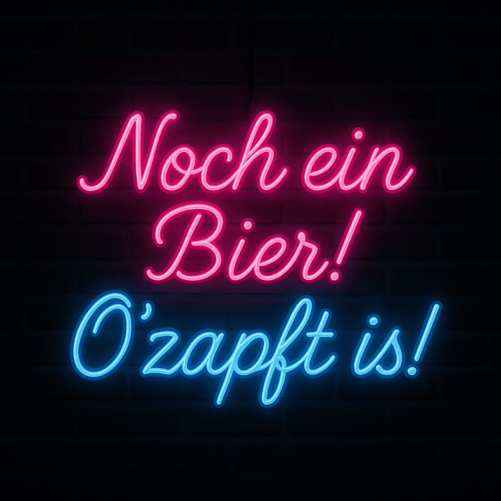 Noch ein Bier! O’zapft is! LED-Neonschild für Bar und Biergarten