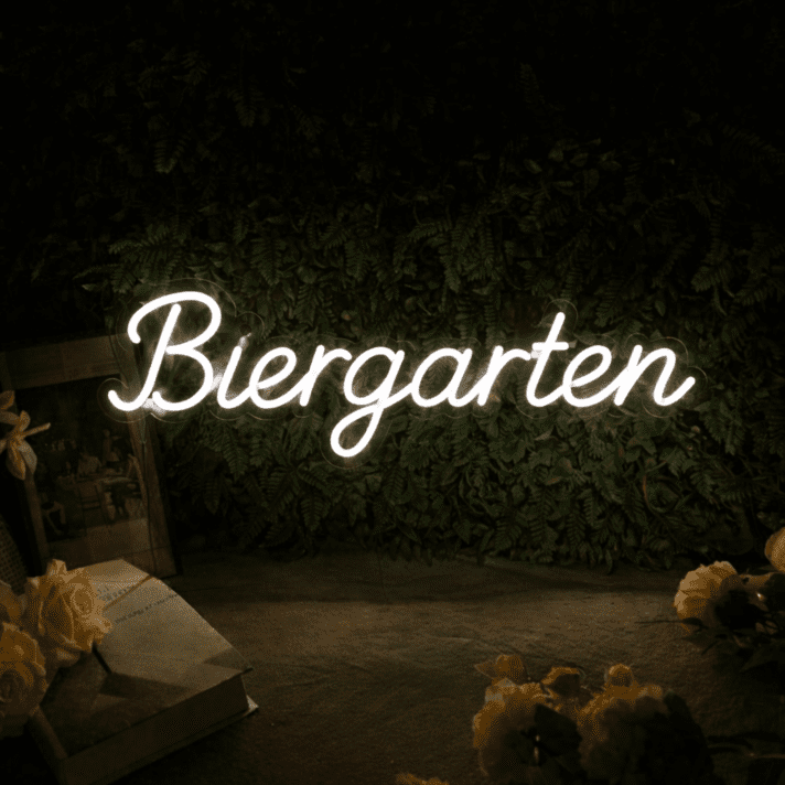 Biergarten Neon Schild für Bar und Terrasse