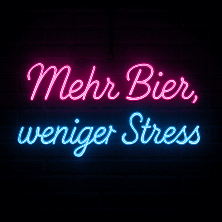 Trend Neon Schild „Mehr Bier, weniger Stress“ LED Wandlicht für Bierbar, Club, KTV und Party Dekoration