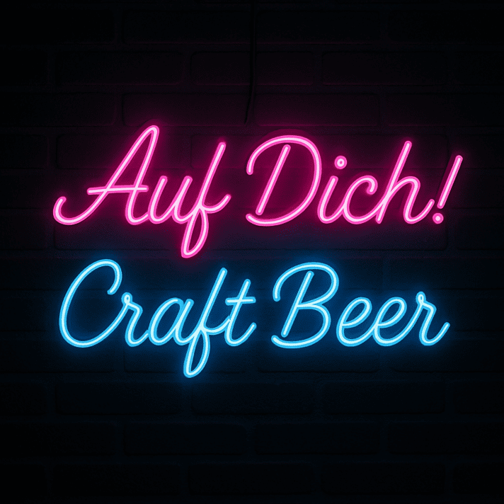 Auf Dich! Craft Beer LED-Neonschild für Bar und Club