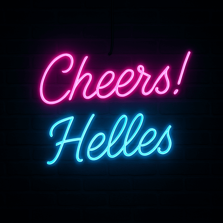 Cheers! Helles LED-Neonschild für Bar und Brauerei