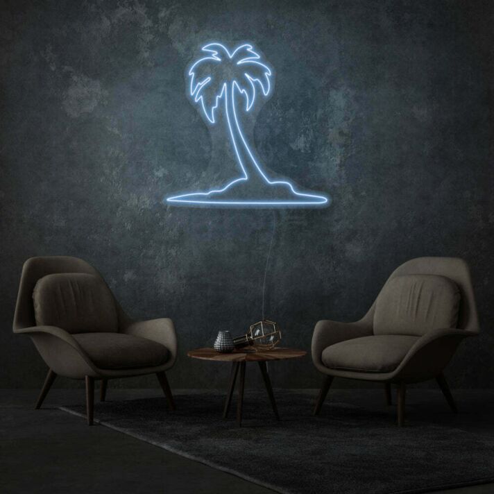 Palme auf Insel LED-Neonschild Wohnzimmer Bar