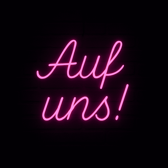 Auf uns! LED-Neonschild für Bar und Party