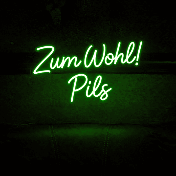 Zum Wohl! Pils LED-Neonschild für Bar und Kneipe