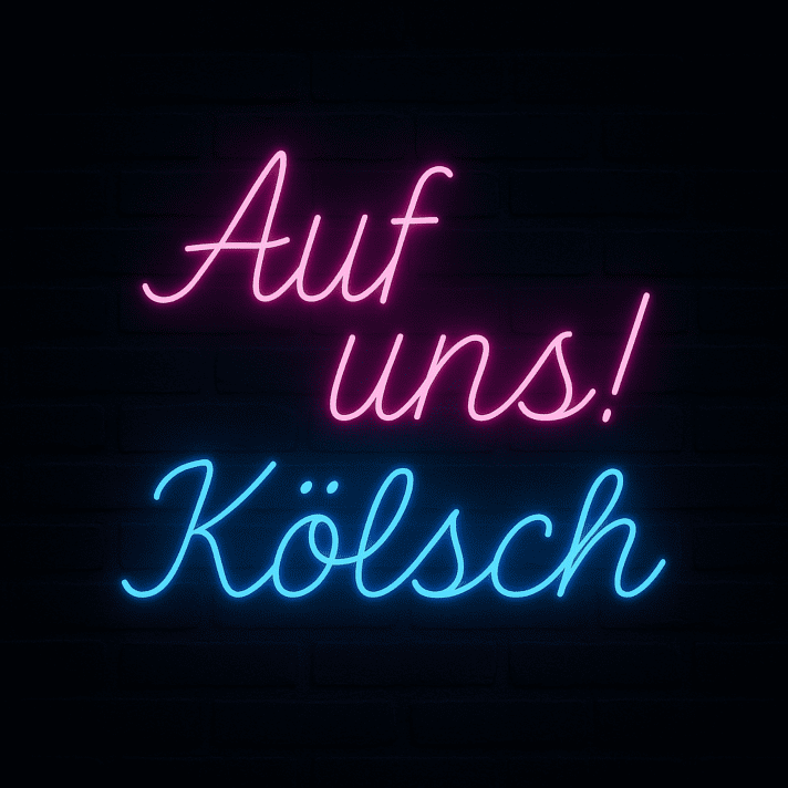Auf uns! Kölsch LED-Neonschild für Bar Party