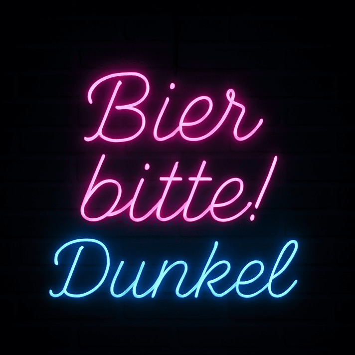 Bier bitte! Dunkel LED-Neonschild für Bar und Kneipe