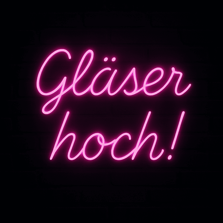 Gläser hoch! LED-Neonschild für Bar Party