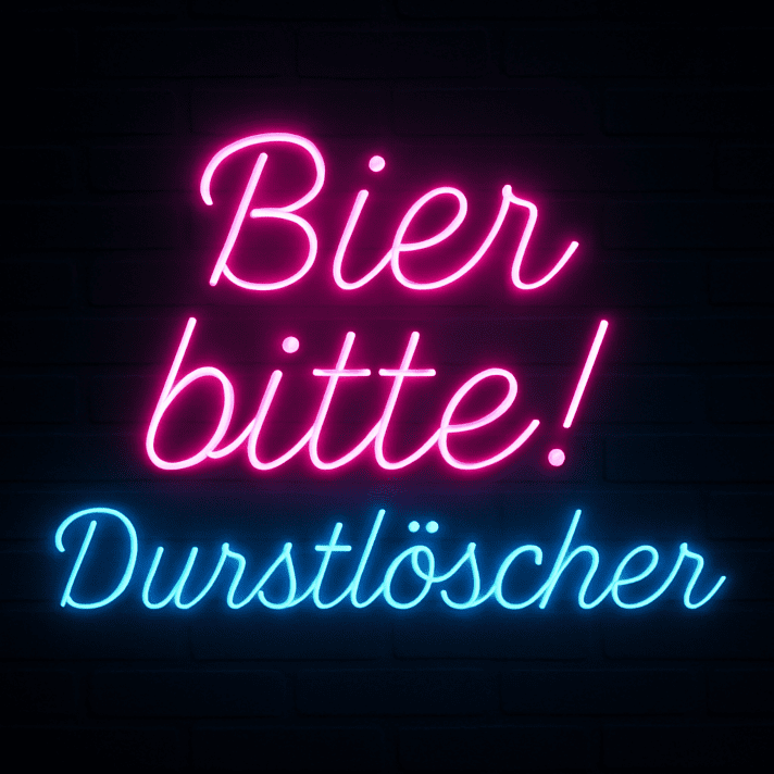 Trend Neon Schild „Bier bitte! Durstlöscher“ LED Wandlicht für Bierbar, Oktoberfest, Club und Party Dekoration