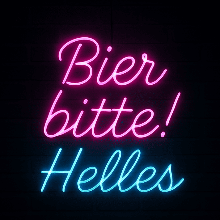 Bier bitte! Helles LED-Neonschild für Bar und Kneipe