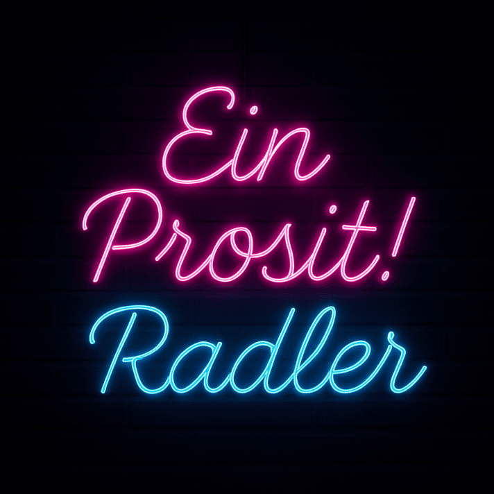 Ein Prosit! Radler LED-Neonschild für Bar Biergarten
