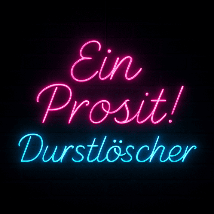 Trend Neon Schild „Ein Prosit! Durstlöscher“ LED Wandlicht für Bierbar, Oktoberfest, Club und Party Dekoration
