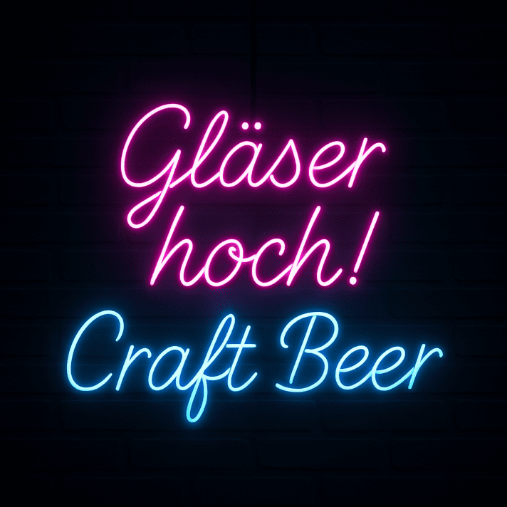 Gläser hoch! Craft Beer LED-Neonschild für Bar Brauerei
