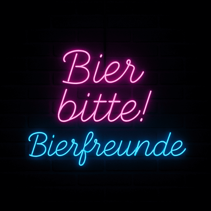 Bier bitte! Bierfreunde LED-Neonschild für Bar und Party