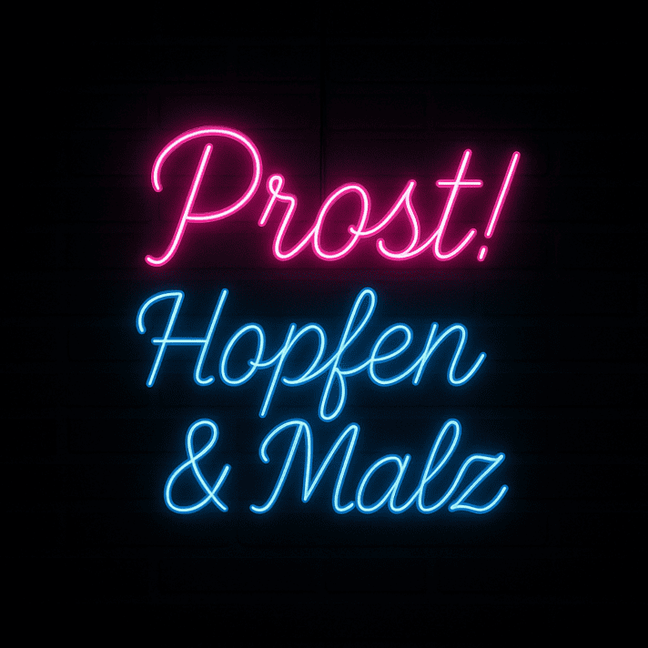 Prost! Hopfen & Malz LED-Neonschild für Bar Brauerei