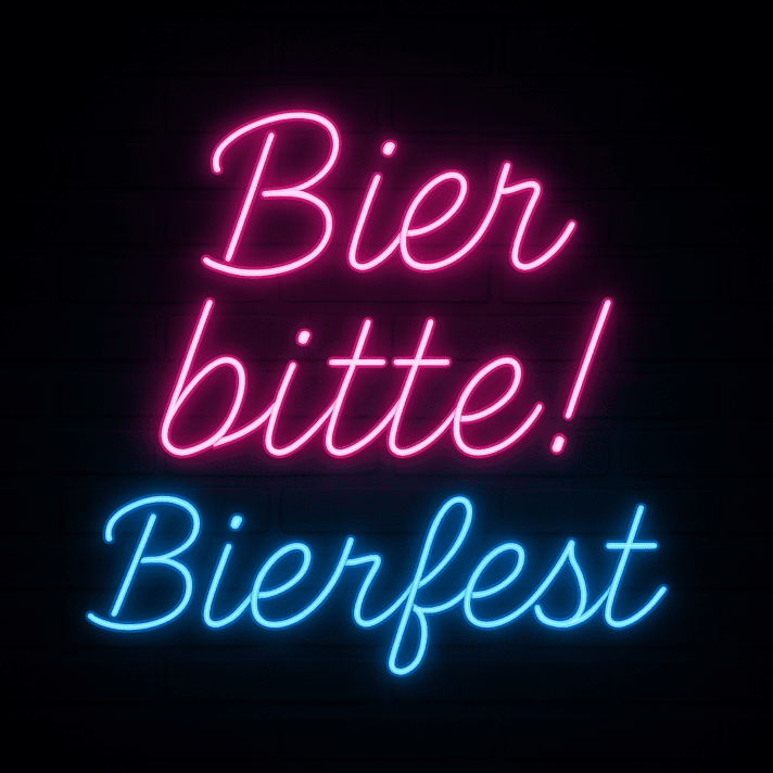 Bier bitte! Bierfest LED-Neonschild für Bar und Festival