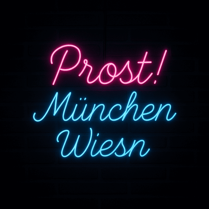 Prost! München Wiesn LED-Neonschild für Bar und Festival