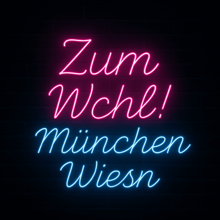 Zum Wchl! München Wiesn LED-Neonschild für Oktoberfest Bar