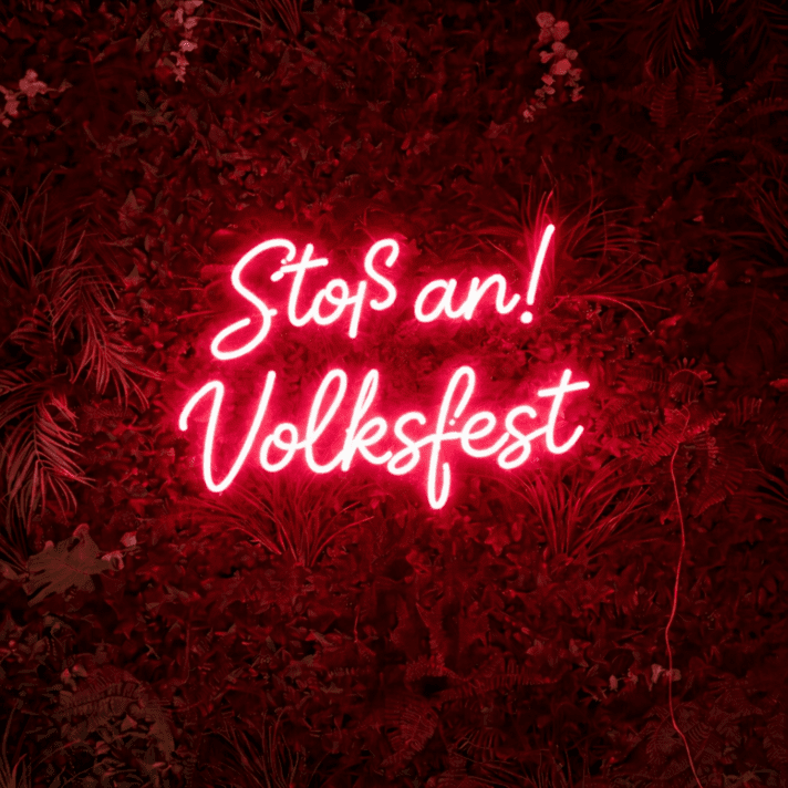 Stoß an! Volksfest LED-Neonschild für Festival Bar