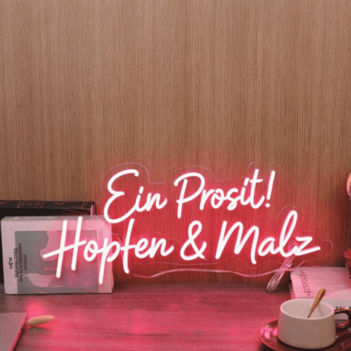 Ein Prosit! Hopfen & Malz LED-Neonschild für Bar Brauerei