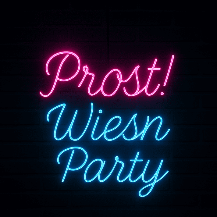 Prost! Wiesn Party LED-Neonschild für Oktoberfest Bar