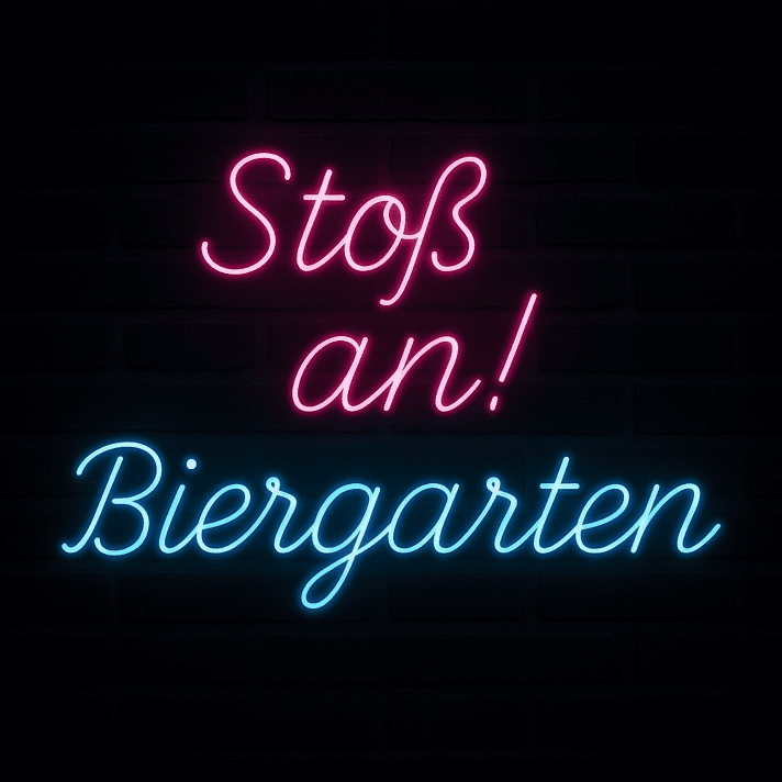 Stoß an! Biergarten LED-Neonschild für Biergarten Bar