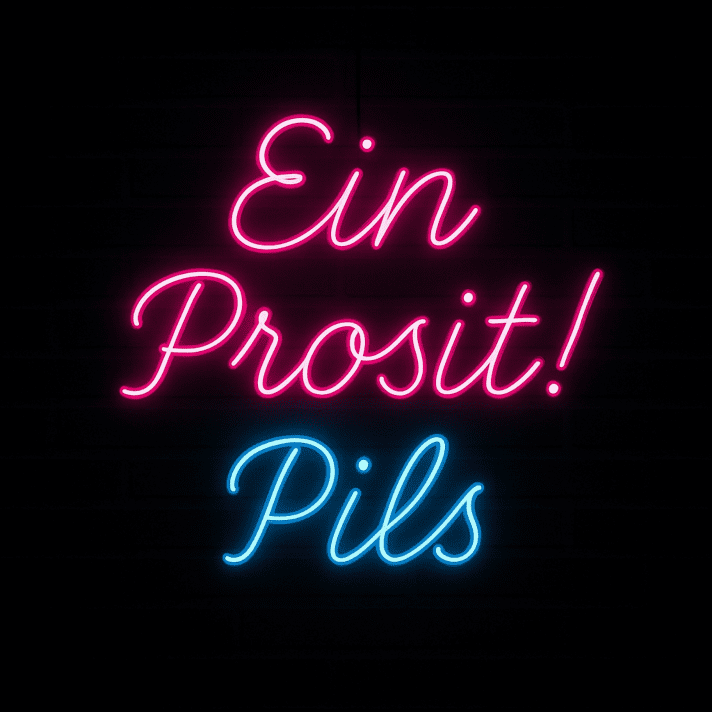 Ein Prosit! Pils LED-Neonschild für Bar und Biergarten