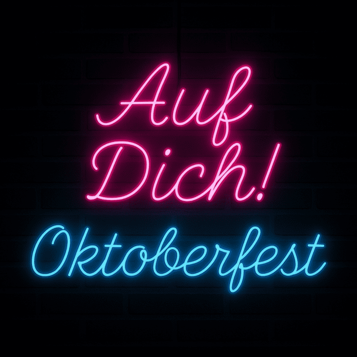 Auf Dich! Oktoberfest LED-Neonschild für Fest und Bar