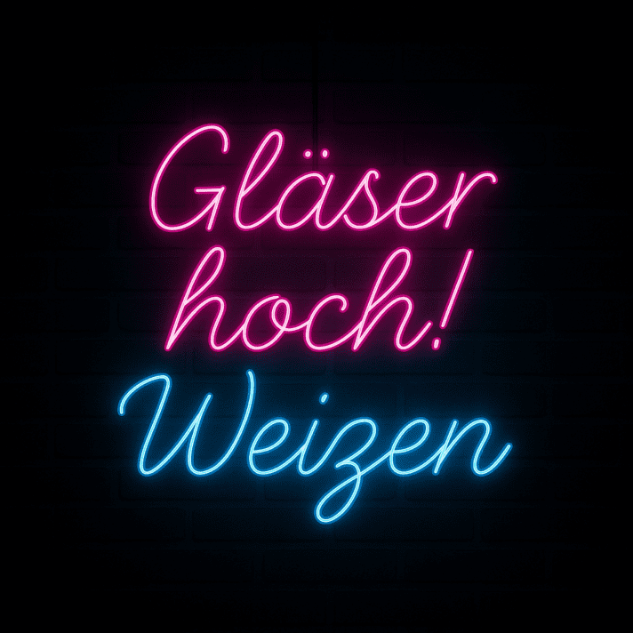 Gläser hoch! Weizen LED-Neonschild für Bar Brauerei